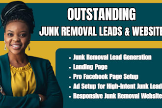 design junk removal, handyman, cleaning website, leads
