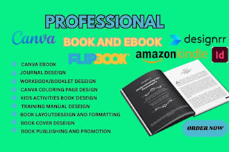 do ebook formatting, canva ebook design, ebook layout, and book cover in 24hours