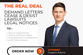 draft and send demand letters, legal complaints, and cease notices