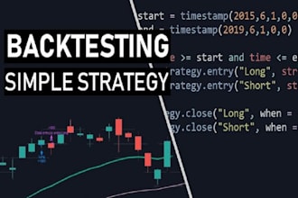 code and backtesting trading strategy in tradingview pinescript or python