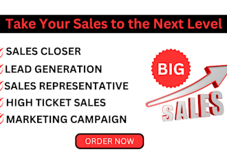 be your high ticket sales closer sales agent, company sales, leads gen