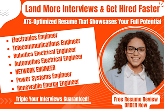 write electronics engineer, telecom, robotics, network engineering resume