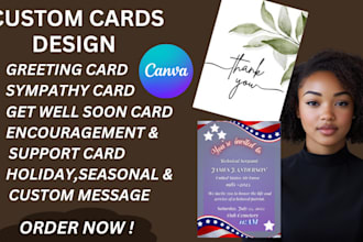 design greeting cards design, sympathy card, get well soon card, thank you card