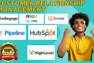 set up CRM hubspot, zoho CRM pipedrive streak CRM sugarcrm integration