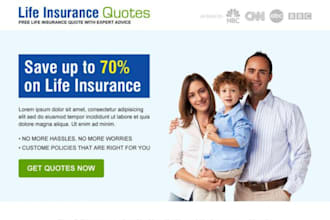 build and design final expense landing page sales funnel, life insurance website