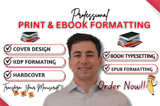do book formatting, paperback, amazon kdp, lulu, print and ebook layout design