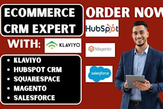 setup ecommmerce crm klaviyo hubspot squarespace magento salesforce bigcommerce