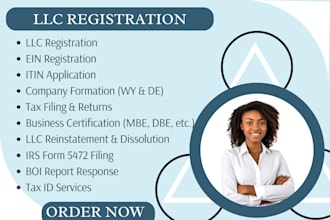 register your llc, obtain ein,itin, and form your business professionally