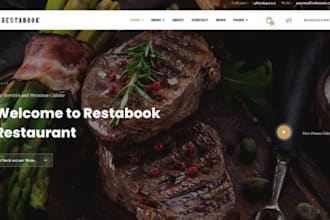 develop restaurant website, food restaurant website, restaurant, wordpress, wix