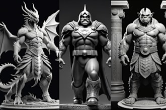 3d character sculpt miniature dnd tabletop figure realistic character design stl