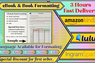 format your book scripts into a professional book for online publishing or print