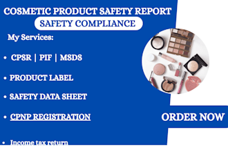 write cpsr, gpsr, pif, sds, 510k, toxicology report, product label