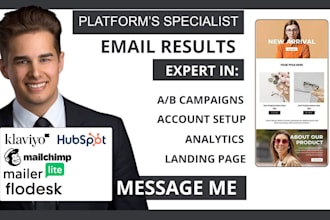 create ab test campaigns on mailchimp klaviyo mailerlite flodesk hubspot