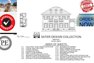 stamp design architectural drawings floor plan licensed architect city permit