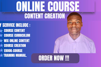 write an online course creation, content development, ebook writing