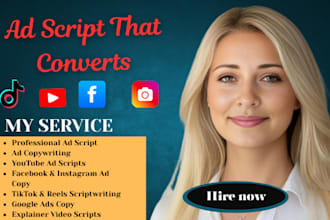 write high converting ad script, ad copy, video ad script, facebook, tiktok ads