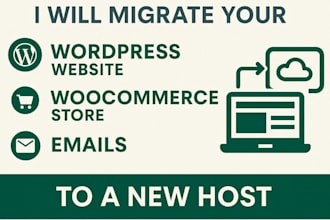 migrate your wordpress website woocommerce store and email store in a new host