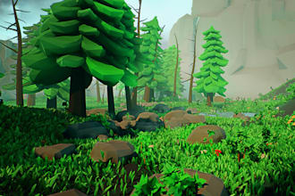 create low poly 3d environment or game assets for unity, unreal or animation