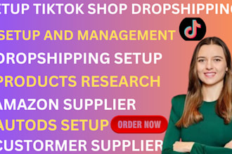 set up your tiktok shop, instagram shop, facebook shop, or shopify dropshipping
