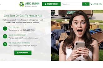 build junk removal website junk removal landing page cleaning website