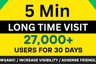 do 5min long time duration organic website promotion traffic