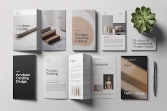 design bifold, trifold brochure, product catalog, lookbook, flyer