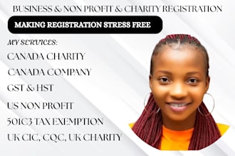 register canada company, canada charity, gst, hst, uk charity, non profit 501c3