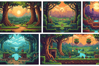 design custom pixel art backgrounds and scenes for your platformer rpg or indie