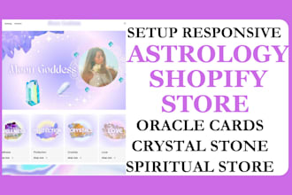 setup astrology shopify store oracle cards crystal stone spiritual shopify store