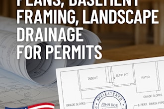 design civil site plans, basement framing, and drainage drawings for permits