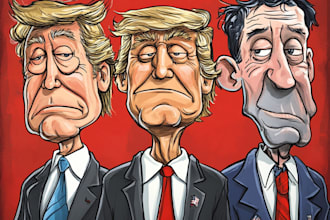 illustrate political cartoon and caricature