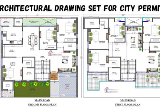 draft a 2d cad floor, elevations, section plan blueprints in chief architect
