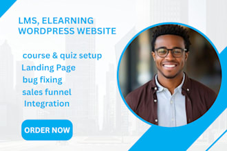 create an elearning website or lms website and kajabi website