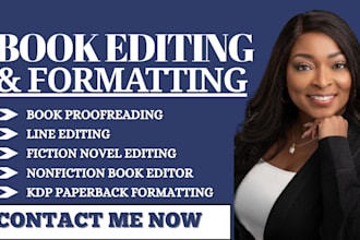 be fiction novel book editor, nonfiction romance line editing, book formatting