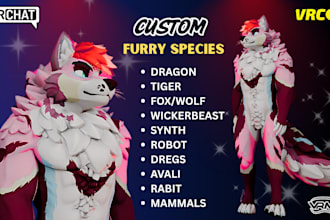 do realistic 3d furry vtuber vrchat nsfw avatar for vseeface animaze game model