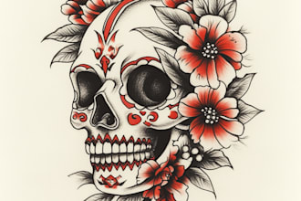 illustration in traditional tattoo or vintage graphic shirt design