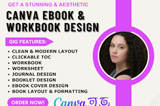 design pdfs ebooks, workbooks, journals, lead magnets in canva