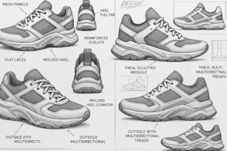 design shoes techpack and sneakers 3d shoe model  shoe mockup for manufacturing
