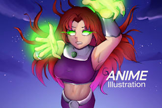 draw anime character design, oc, fanart, for you
