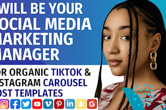 be your social media manager for organic tiktok and instagram growth