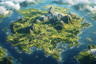 make a high quality high detail fantasy map