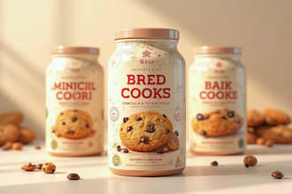 create a visually appealing product label design,cookies
