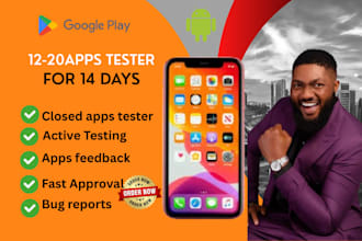provide 12 testers google play testing for your closed testing app