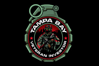 design popular podcast military theme logo
