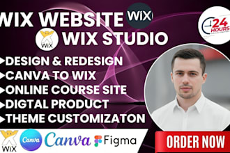 setup wix website,canva to wix, online course, digital product, wix studio store
