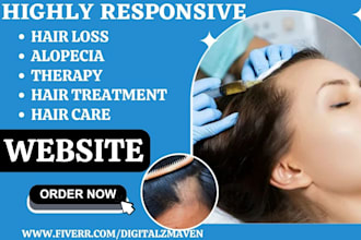 design hair loss website prp laser hair therapy hair transplant alopecia website