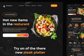 design restaurant website, food cafe website, food  catering website, food menu