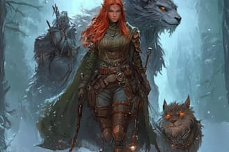 draw a dnd character art and any character you want