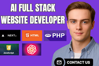 develop ai full stack web app, mobile app, chatbot, openai, python, react