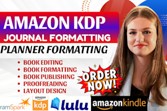 format or design your journal for amazon KDP in canva and word document